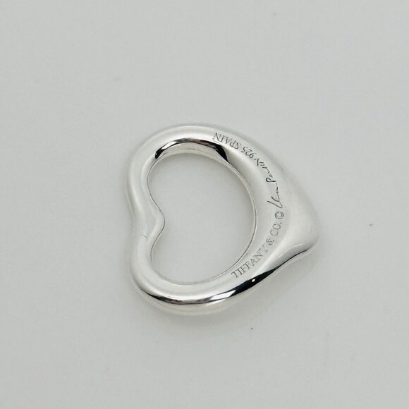 Tiffany Elsa Peretti Mini Small Open Heart Pendant Charm in Sterling Silver - Picture 5 of 7